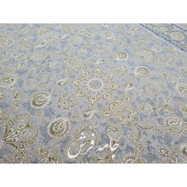 فرش مشهد افشان کد 802078، 1200 شانه، رنگ نقره‌ای – تصویر 4