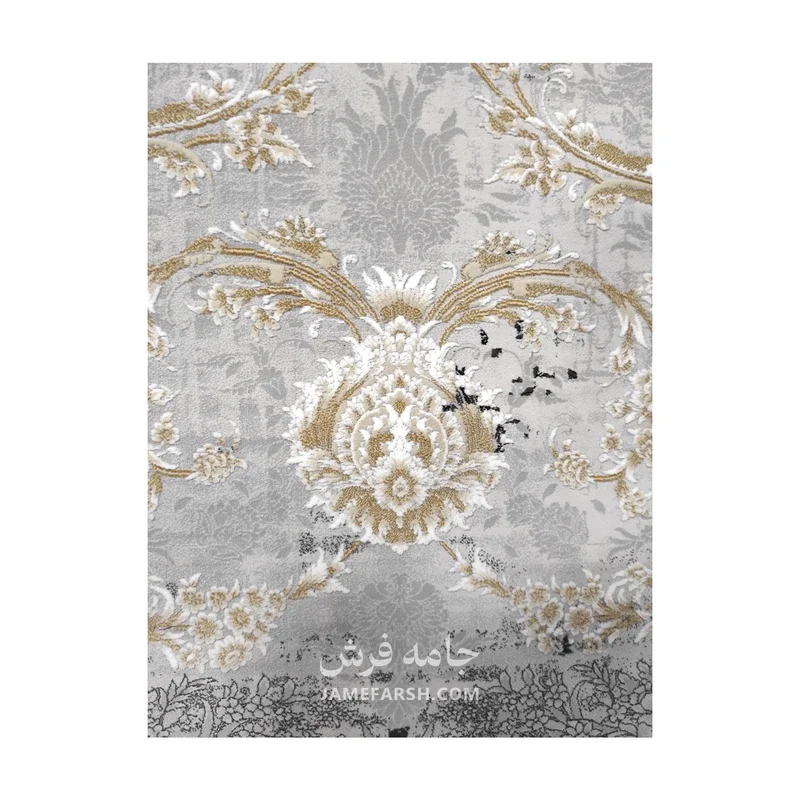 فرش مشهد وینتیج (کهنه‌نما) کد 803594، 1200 شانه، رنگ فیلی – تصویر 7