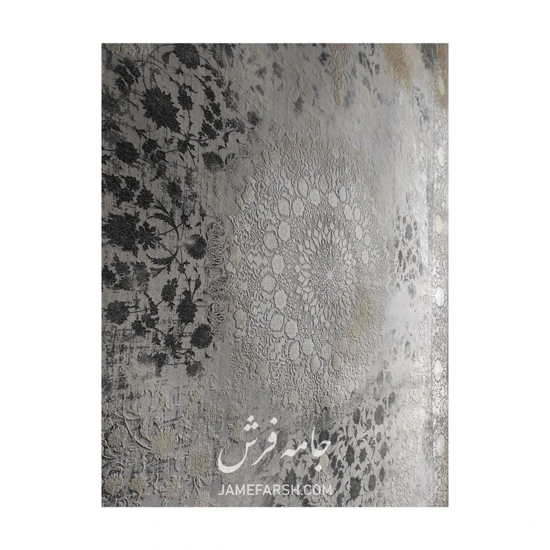 فرش مشهد وینتیج (کهنه‌نما) کد 803599، 1200 شانه، رنگ فیلی – تصویر 6