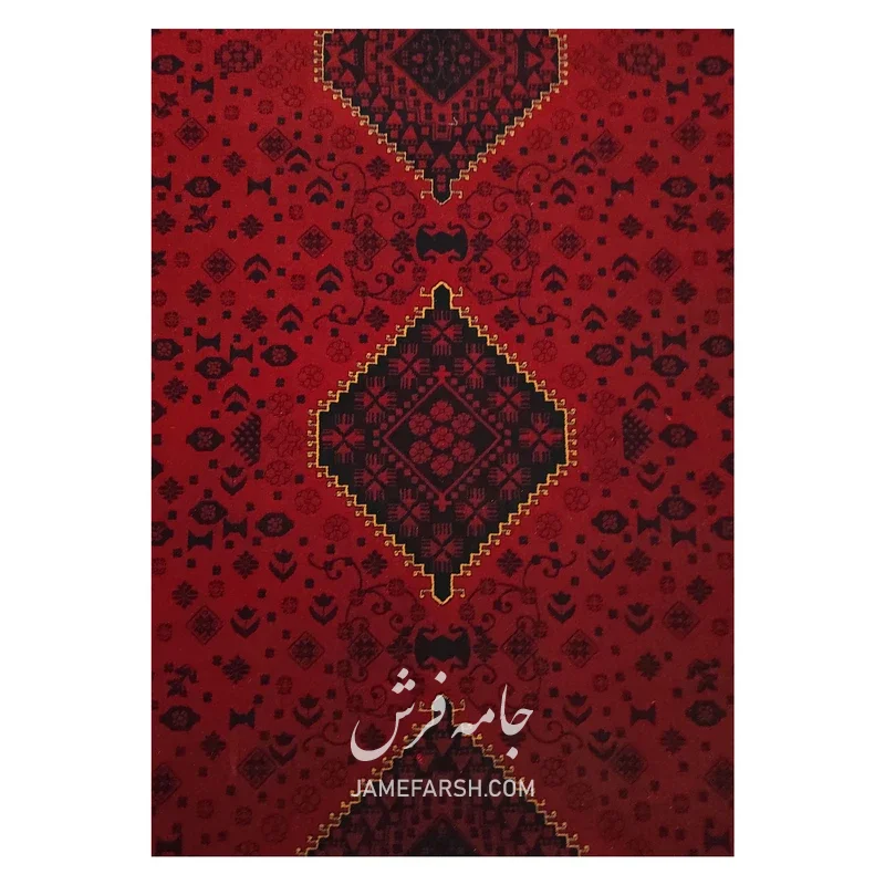 فرش مشهد بلوچی کد 871340، 700 شانه، رنگ لاکی – تصویر 3