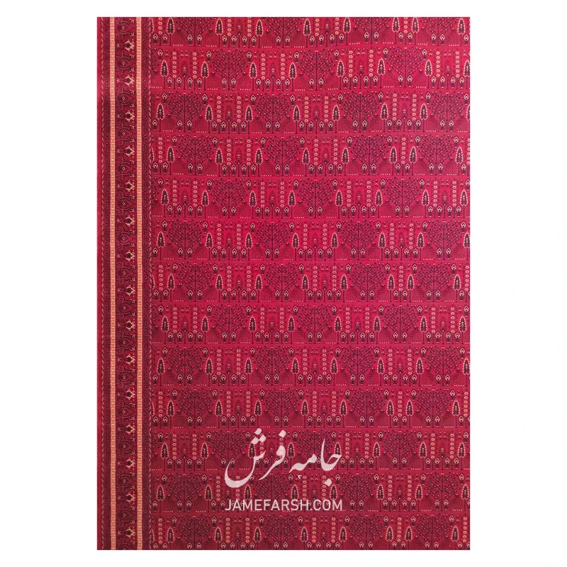 فرش مشهد بلوچی کد 871341، 700 شانه، رنگ لاکی – تصویر 4