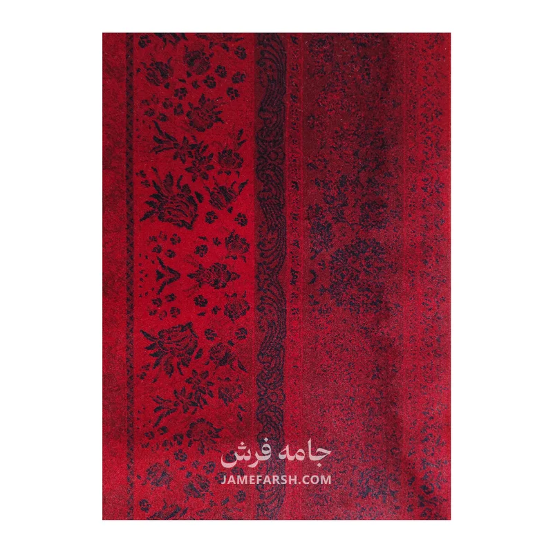 فرش مشهد لچک ترنج کد 871312، 700 شانه، رنگ لاکی – تصویر 9