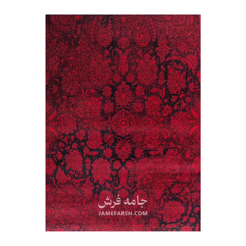 فرش مشهد وینتیج (کهنه‌نما) کد 871310، 700 شانه، رنگ سرمه‌ای – تصویر 3