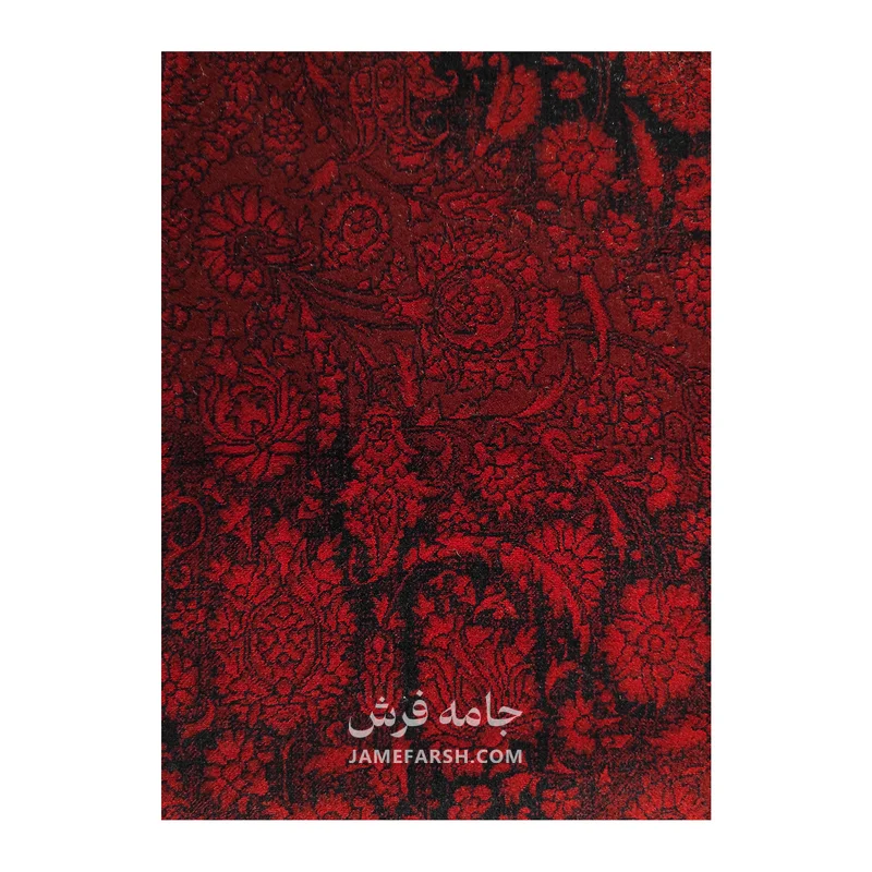 فرش مشهد وینتیج (کهنه‌نما) کد 871310، 700 شانه، رنگ سرمه‌ای – تصویر 4
