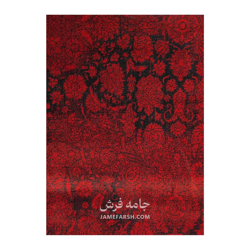 فرش مشهد وینتیج (کهنه‌نما) کد 871310، 700 شانه، رنگ سرمه‌ای – تصویر 5