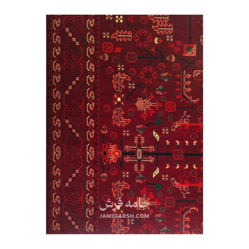فرش مشهد سلطان‌آباد کد 871382، 700 شانه، رنگ لاکی – تصویر 7