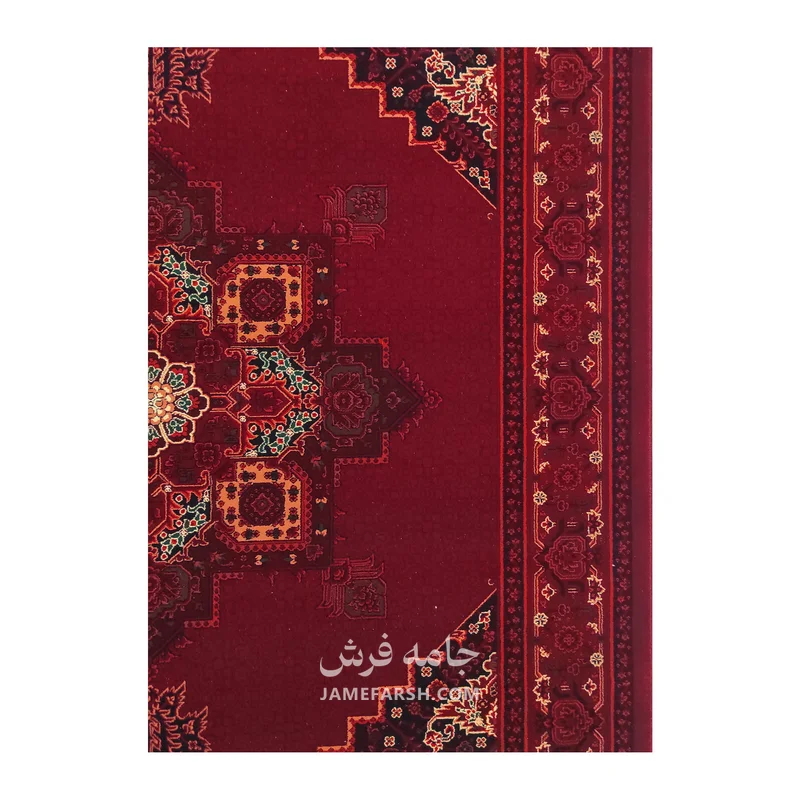 فرش مشهد بلوچی کد 871378، 700 شانه، رنگ لاکی – تصویر 5