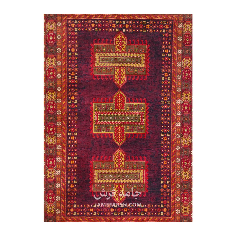 فرش بزرگمهر بلوچی کد 78005، 700 شانه، رنگ سرمه‌ای – تصویر 3