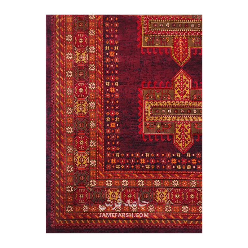 فرش بزرگمهر بلوچی کد 78005، 700 شانه، رنگ سرمه‌ای – تصویر 4