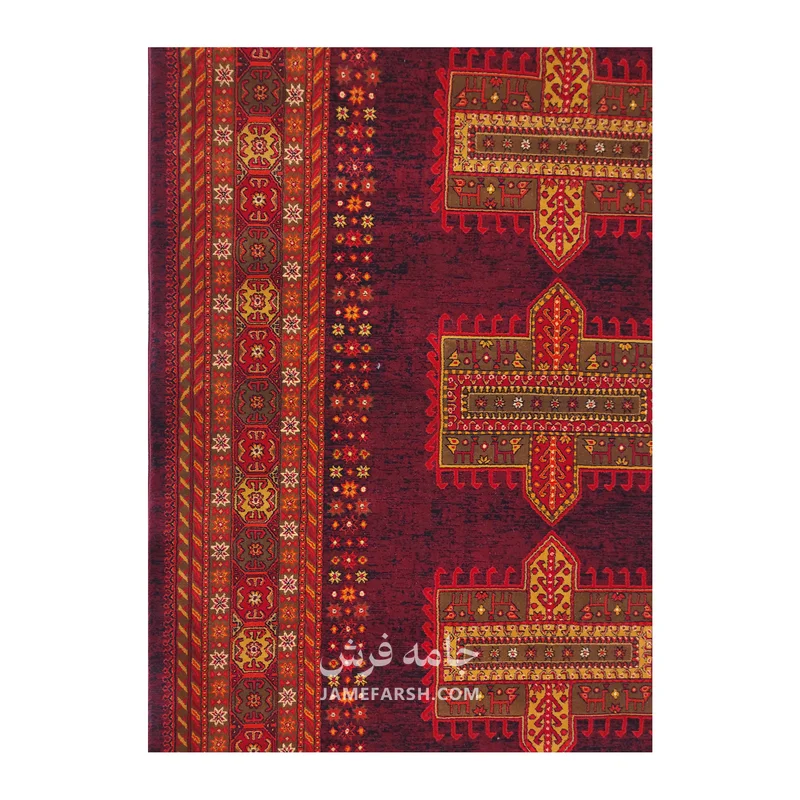 فرش بزرگمهر بلوچی کد 78005، 700 شانه، رنگ سرمه‌ای – تصویر 6