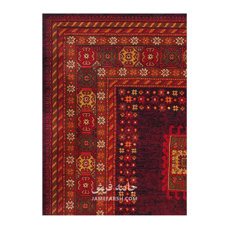 فرش بزرگمهر بلوچی کد 78005، 700 شانه، رنگ سرمه‌ای – تصویر 8