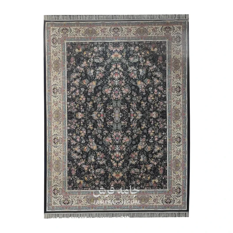 فرش ساتراپی افشان کد 5700، 1200 شانه، رنگ سرمه‌ای – تصویر 2