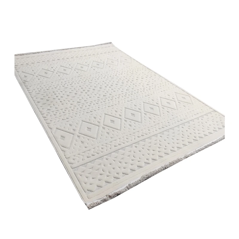 فرش آرمانی دلوکس طرح مدرن کد 5106، 420 شانه، رنگ کرم – تصویر 7