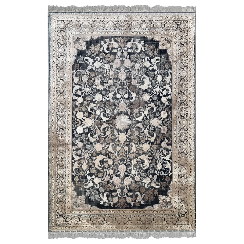 فرش آرمانی طرح مدرن کد 7103، 700 شانه، رنگ زغال سنگی – تصویر 2