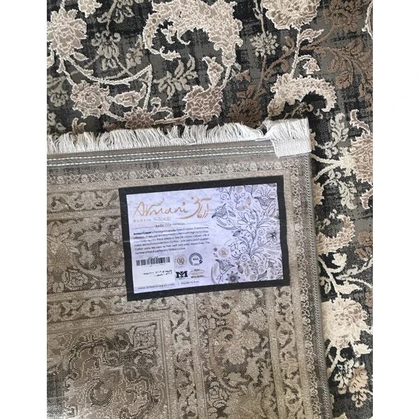 فرش آرمانی طرح مدرن کد 7103، 700 شانه، رنگ زغال سنگی – تصویر 9