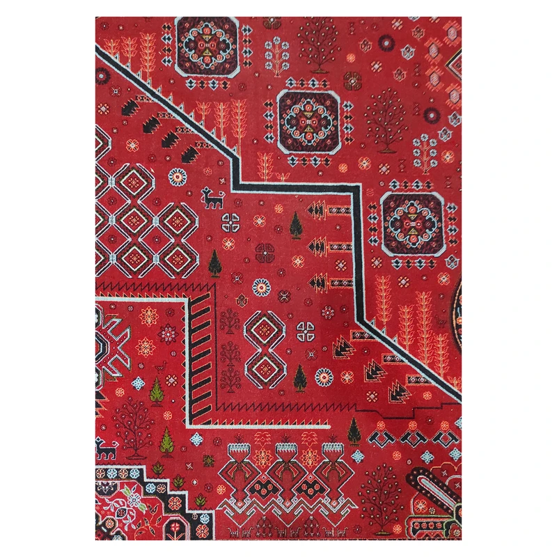 فرش آرمانی فرح بلوچی کد 1266، 1200 شانه، رنگ لاکی – تصویر 4