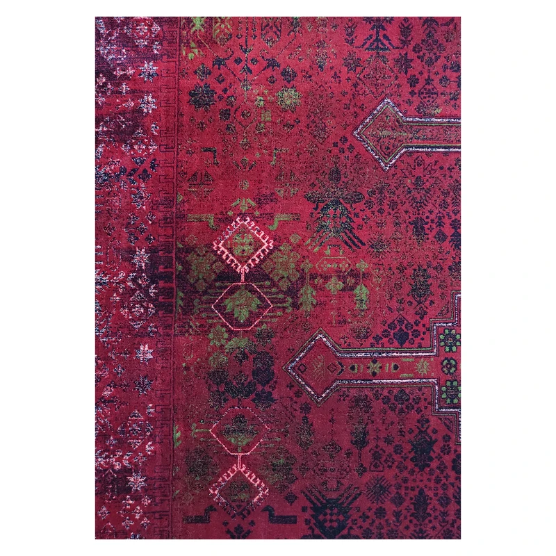فرش آرمانی بلوچی کد 1267، 1200 شانه، رنگ لاکی – تصویر 5