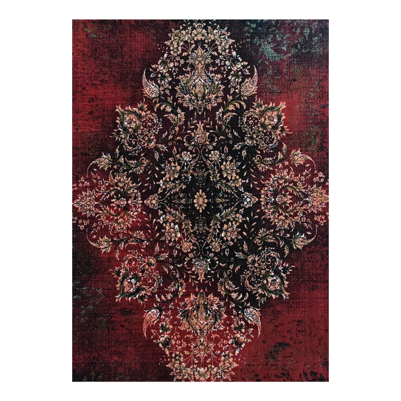 فرش آرمانی فرح بلوچی کد 1215، 1200 شانه، رنگ لاکی – تصویر 3