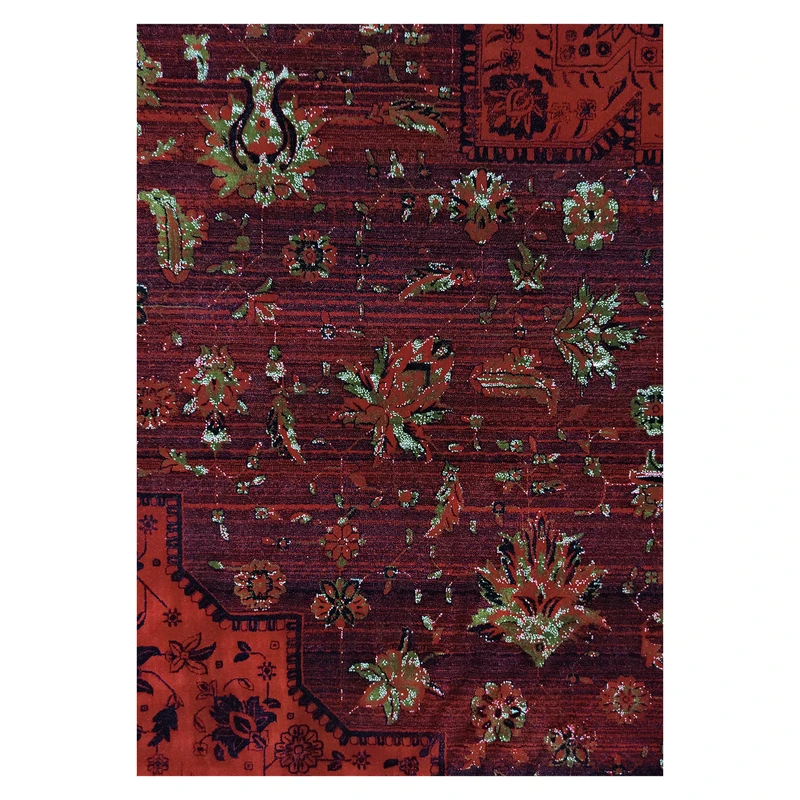 فرش آرمانی بلوچی کد 1217، 1200 شانه، رنگ لاکی – تصویر 6