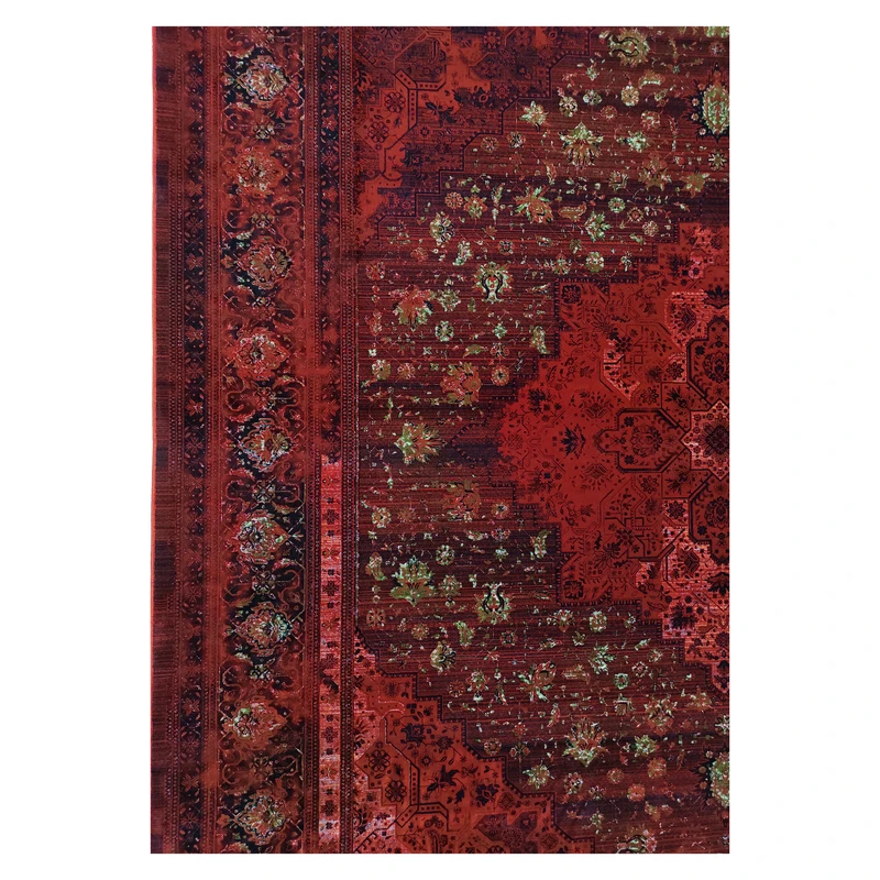 فرش آرمانی بلوچی کد 1217، 1200 شانه، رنگ لاکی – تصویر 9