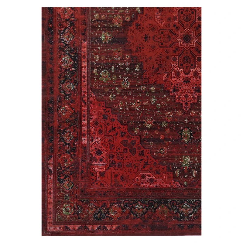 فرش آرمانی بلوچی کد 1217، 1200 شانه، رنگ لاکی – تصویر 10