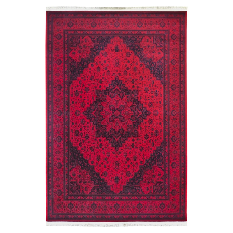 فرش آرمانی فرح بلوچی کد 1257، 1200 شانه، رنگ لاکی – تصویر 2
