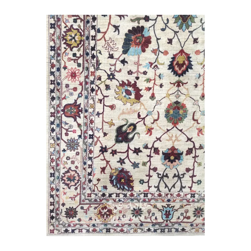 فرش بهراد سلطان‌آباد کد 1025، 700 شانه، رنگ کرم – تصویر 9