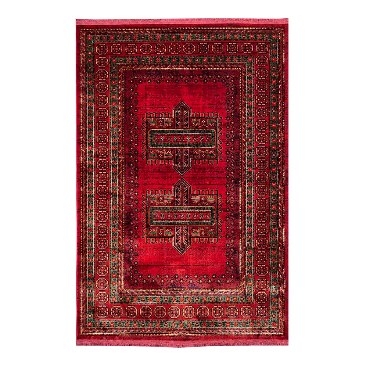 فرش نقش کهن هرمس بلوچی کد 6041، 500 شانه، رنگ لاکی – تصویر 2