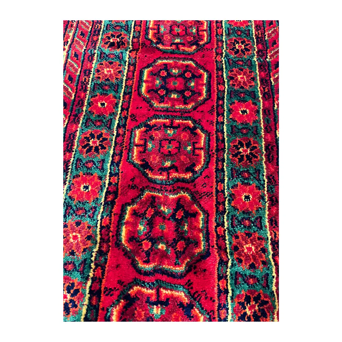 فرش نقش کهن هرمس بلوچی کد 6041، 500 شانه، رنگ لاکی – تصویر 6