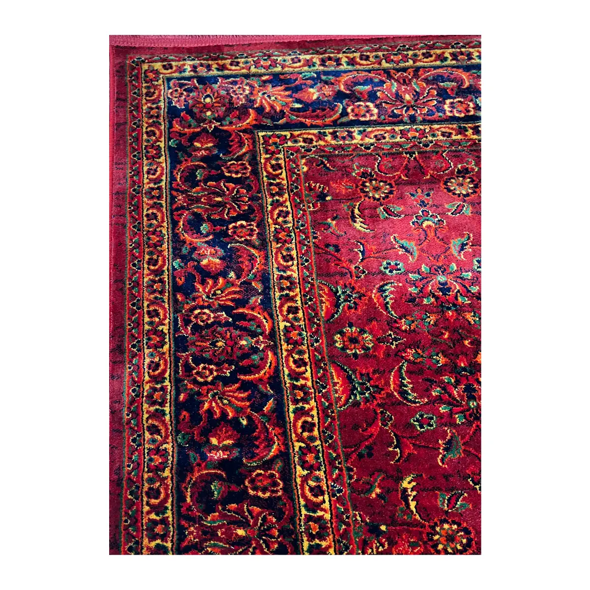 فرش نقش کهن هرمس بلوچی کد 6059، 500 شانه، رنگ لاکی – تصویر 9