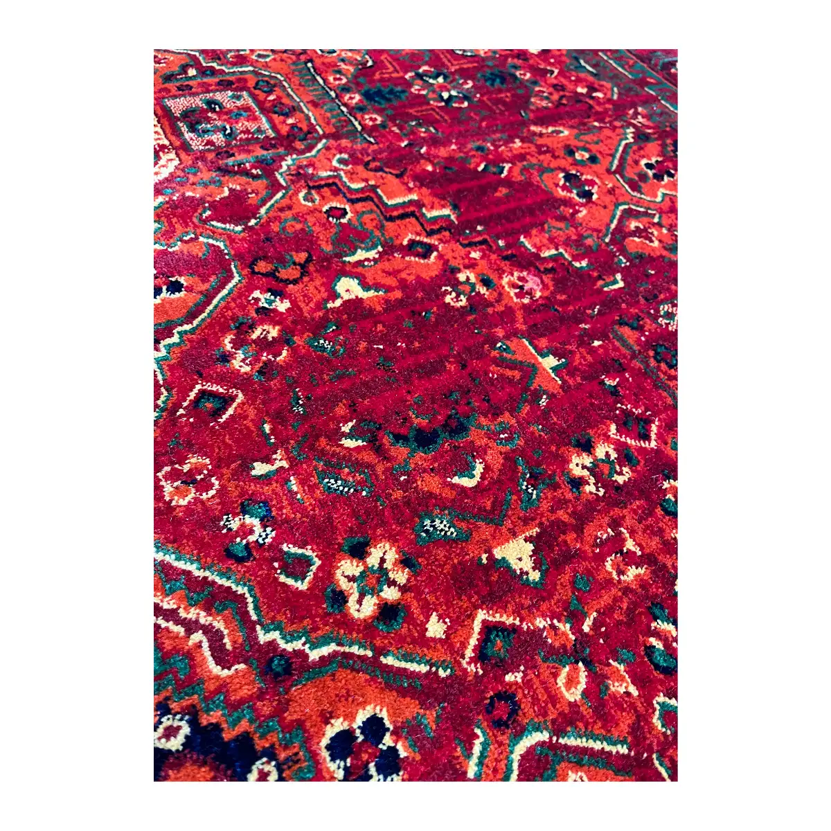 فرش نقش کهن بلوچی کد 6047، 500 شانه، رنگ لاکی – تصویر 7