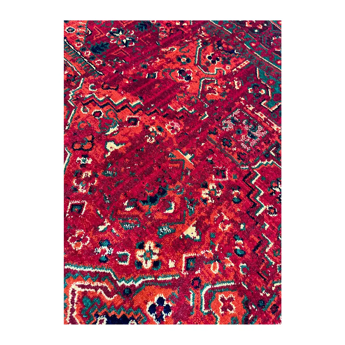 فرش نقش کهن بلوچی کد 6047، 500 شانه، رنگ لاکی – تصویر 9