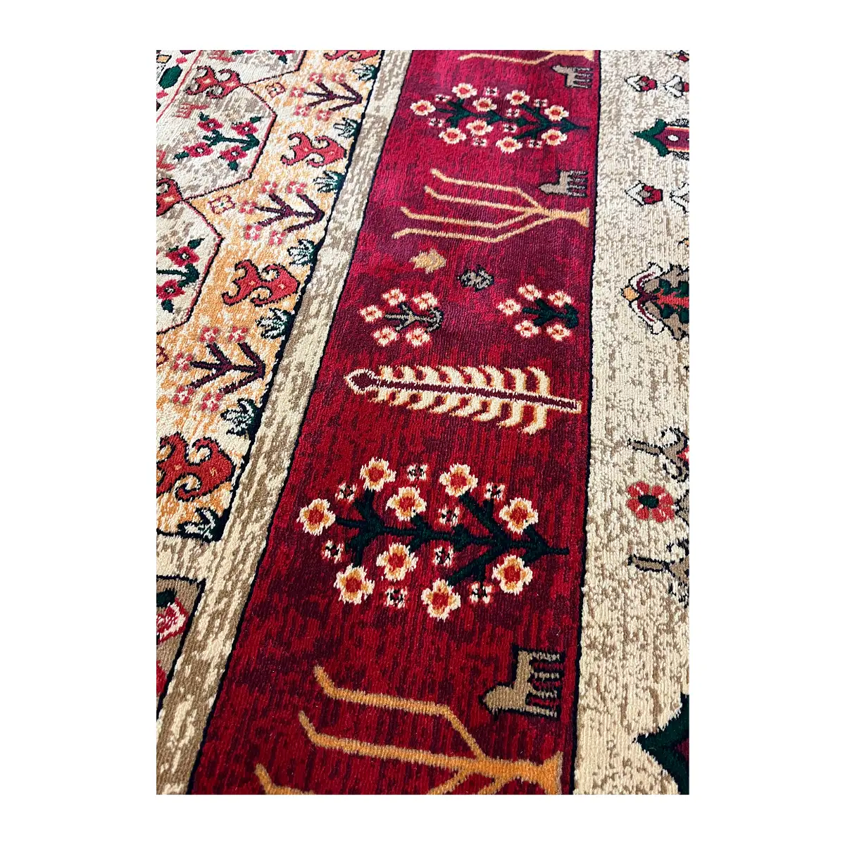 فرش بزرگمهر بلوچی کد 78102، 700 شانه، رنگ گندمی – تصویر 4