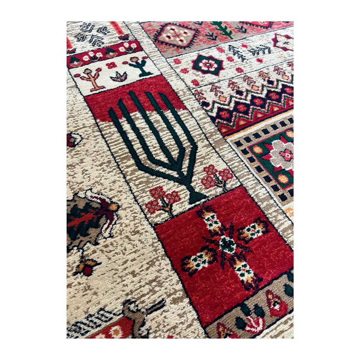 فرش بزرگمهر بلوچی کد 78102، 700 شانه، رنگ گندمی – تصویر 5