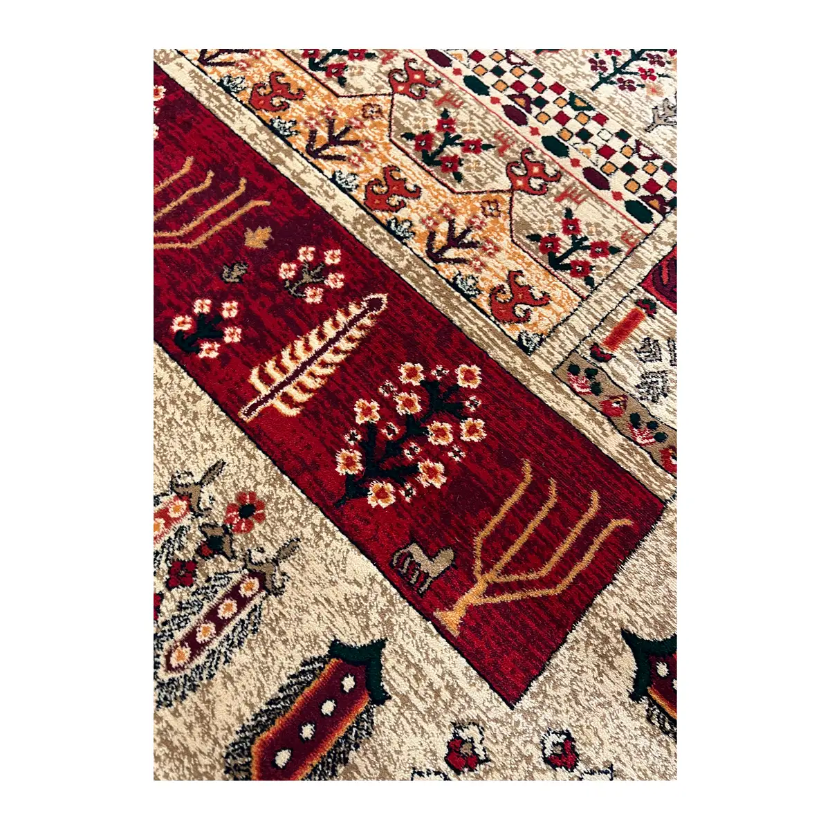 فرش بزرگمهر بلوچی کد 78102، 700 شانه، رنگ گندمی – تصویر 7