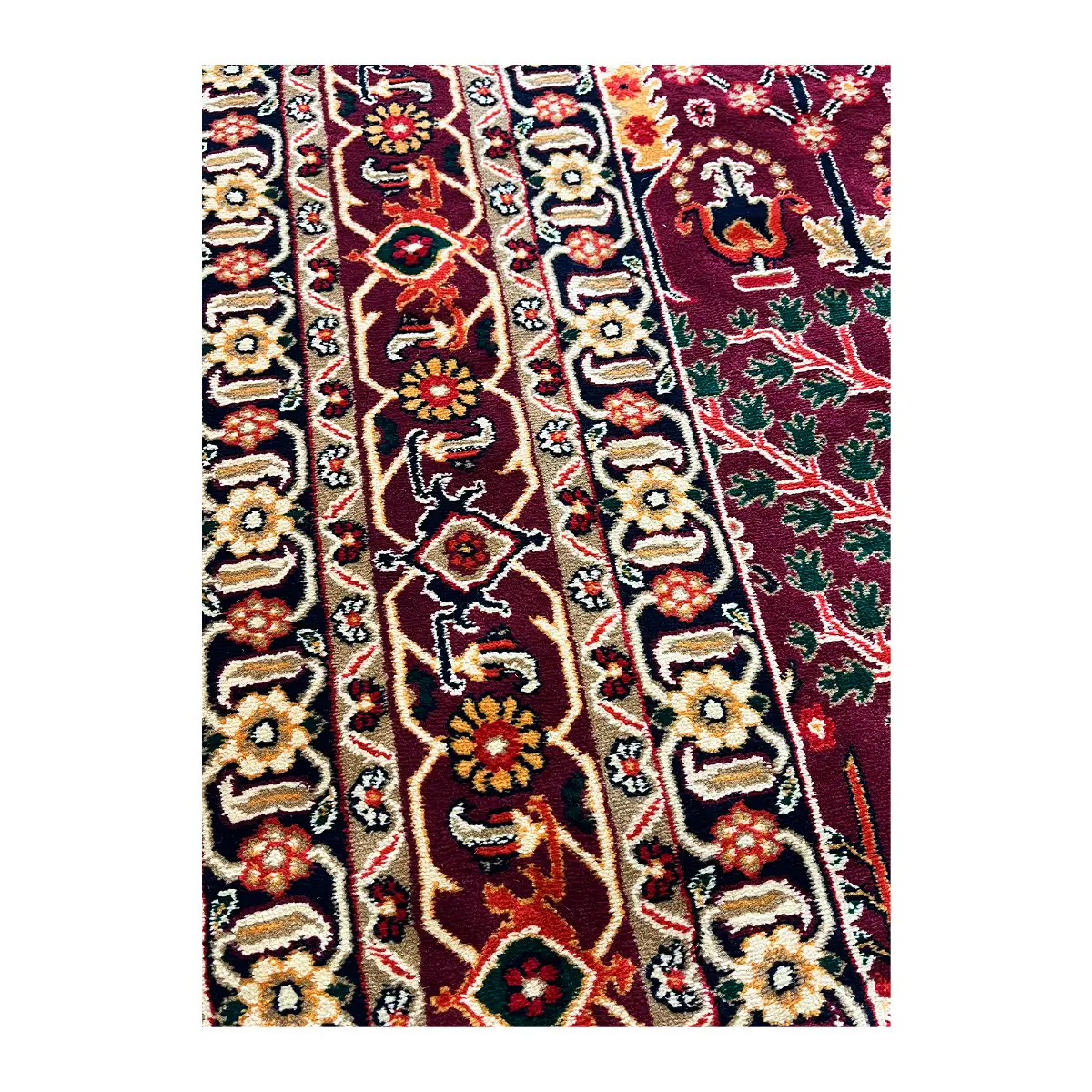 فرش بزرگمهر بلوچی کد 78117، 700 شانه، رنگ لاکی – تصویر 4