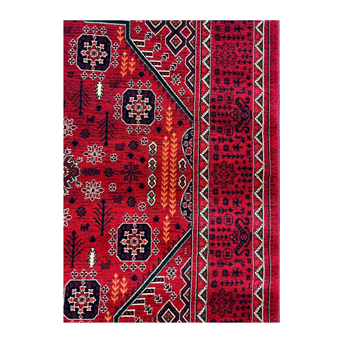 فرش بزرگمهر بلوچی کد 78163، 700 شانه، رنگ لاکی – تصویر 7