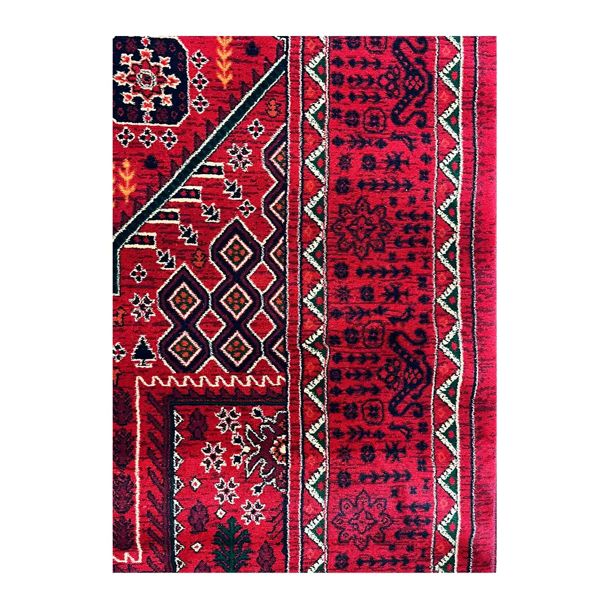 فرش بزرگمهر بلوچی کد 78163، 700 شانه، رنگ لاکی – تصویر 8