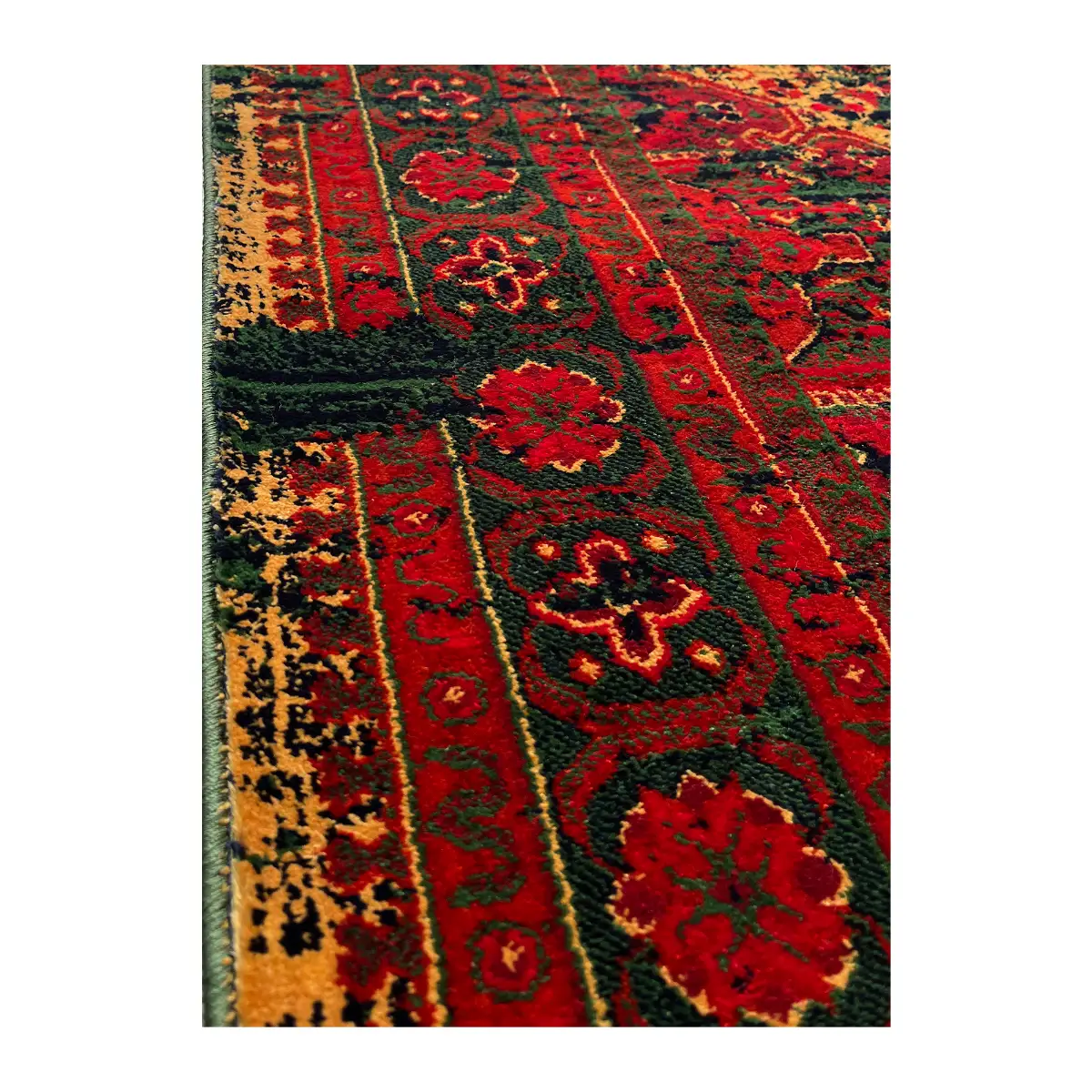 فرش نقش کهن بلوچی کد 6047، 500 شانه، رنگ سبز – تصویر 8