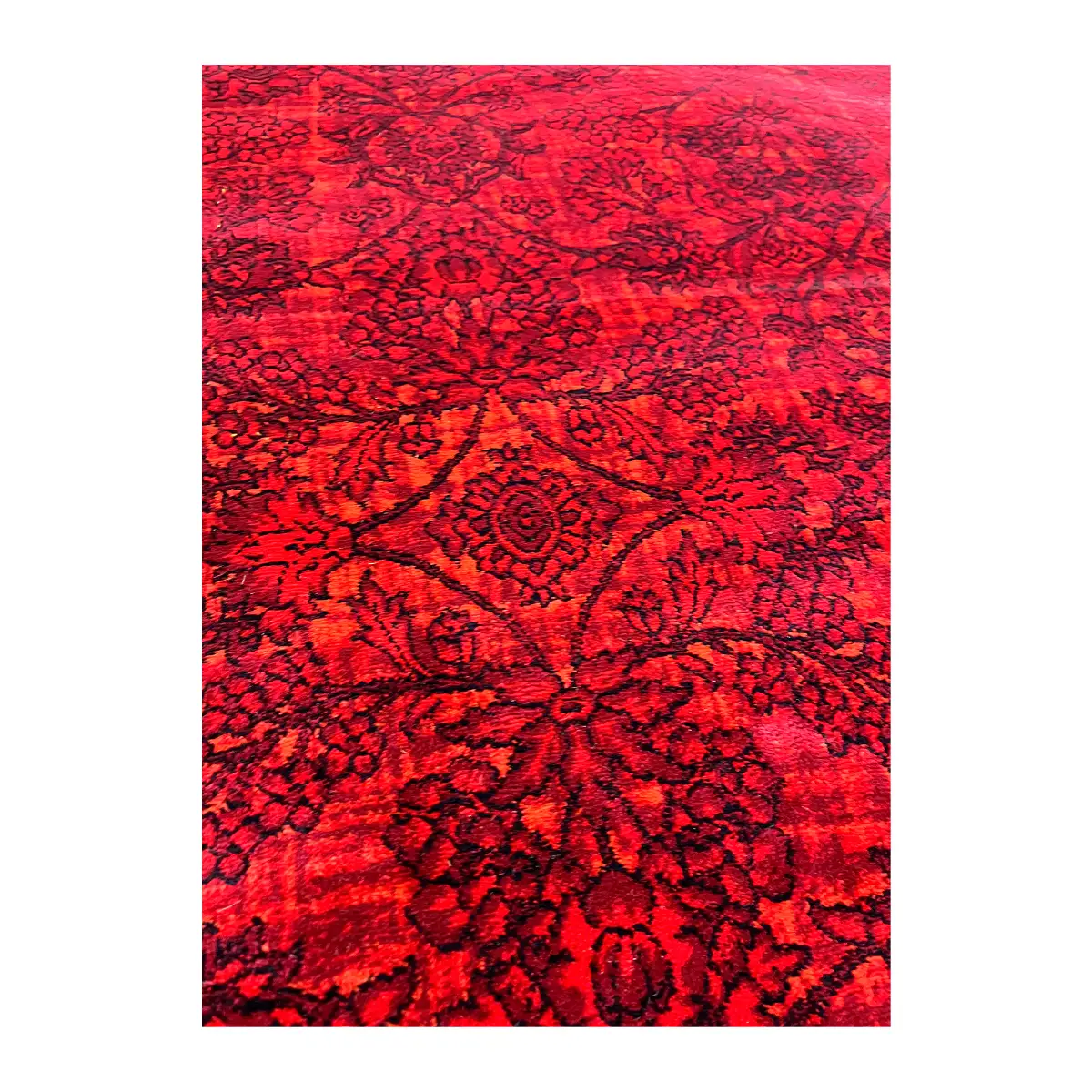 فرش بزرگمهر وینتیج (کهنه‌نما) کد 78039، 700 شانه، رنگ لاکی – تصویر 3