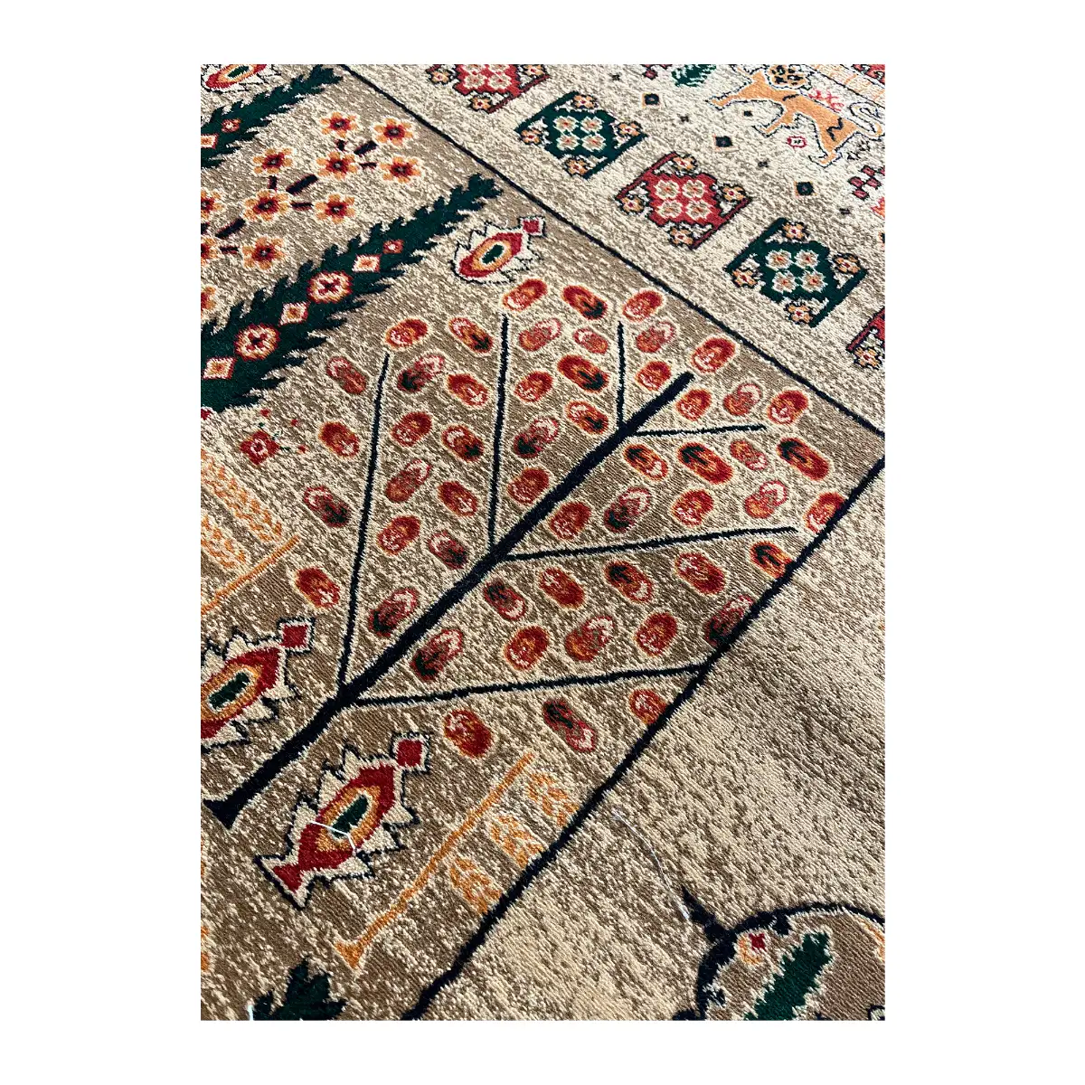 فرش بزرگمهر آریا بلوچی کد 78119، 700 شانه، رنگ گندمی – تصویر 11