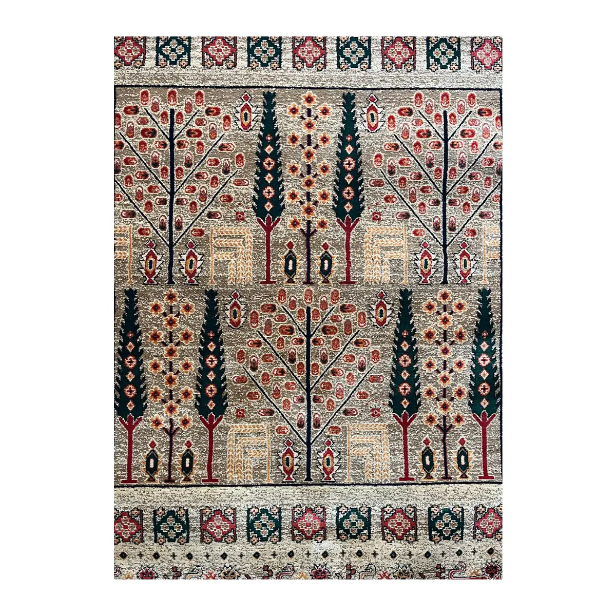 فرش بزرگمهر آریا بلوچی کد 78119، 700 شانه، رنگ گندمی – تصویر 3