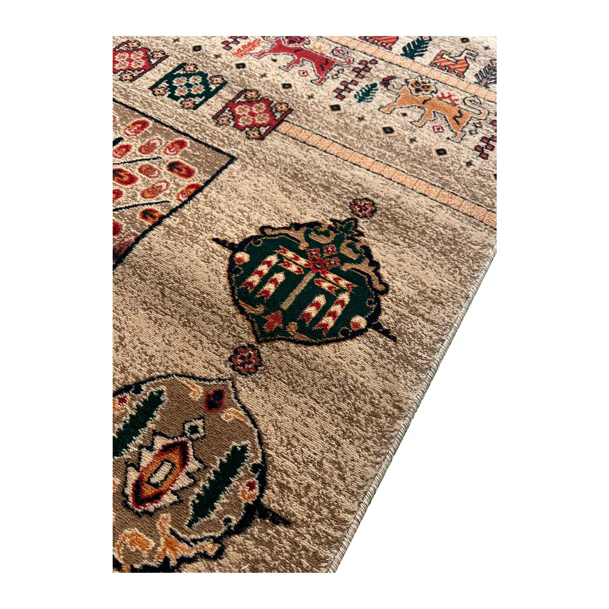 فرش بزرگمهر آریا بلوچی کد 78119، 700 شانه، رنگ گندمی – تصویر 10