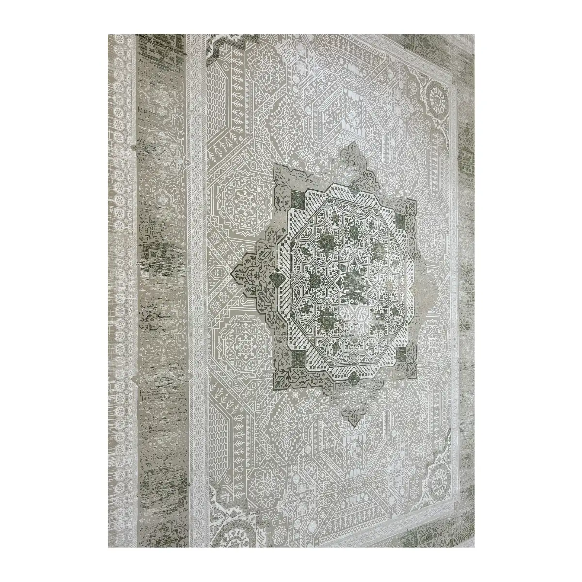 فرش بزرگمهر وینتیج (کهنه‌نما) کد 14101، 1200 شانه، رنگ صدفی – تصویر 19