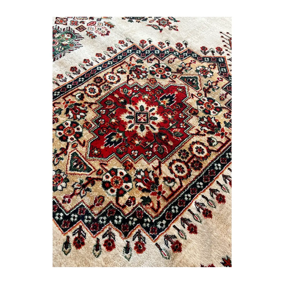 فرش نقش کهن هرمس بلوچی کد 6650، 500 شانه، رنگ گندمی – تصویر 4