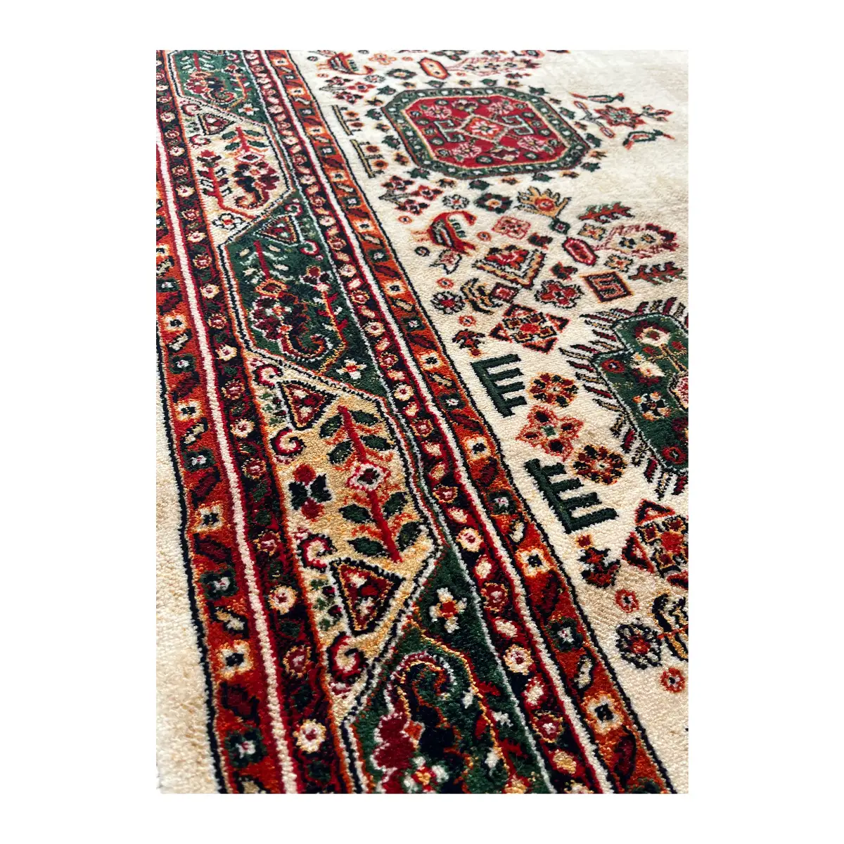 فرش نقش کهن هرمس بلوچی کد 6650، 500 شانه، رنگ گندمی – تصویر 6