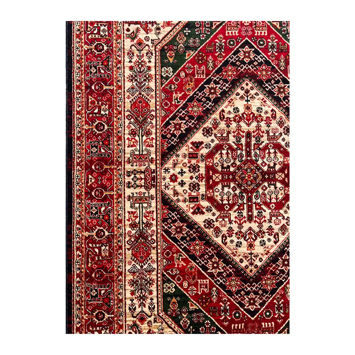 فرش نقش کهن هرمس بلوچی کد 6656، 500 شانه، رنگ گندمی – تصویر 12