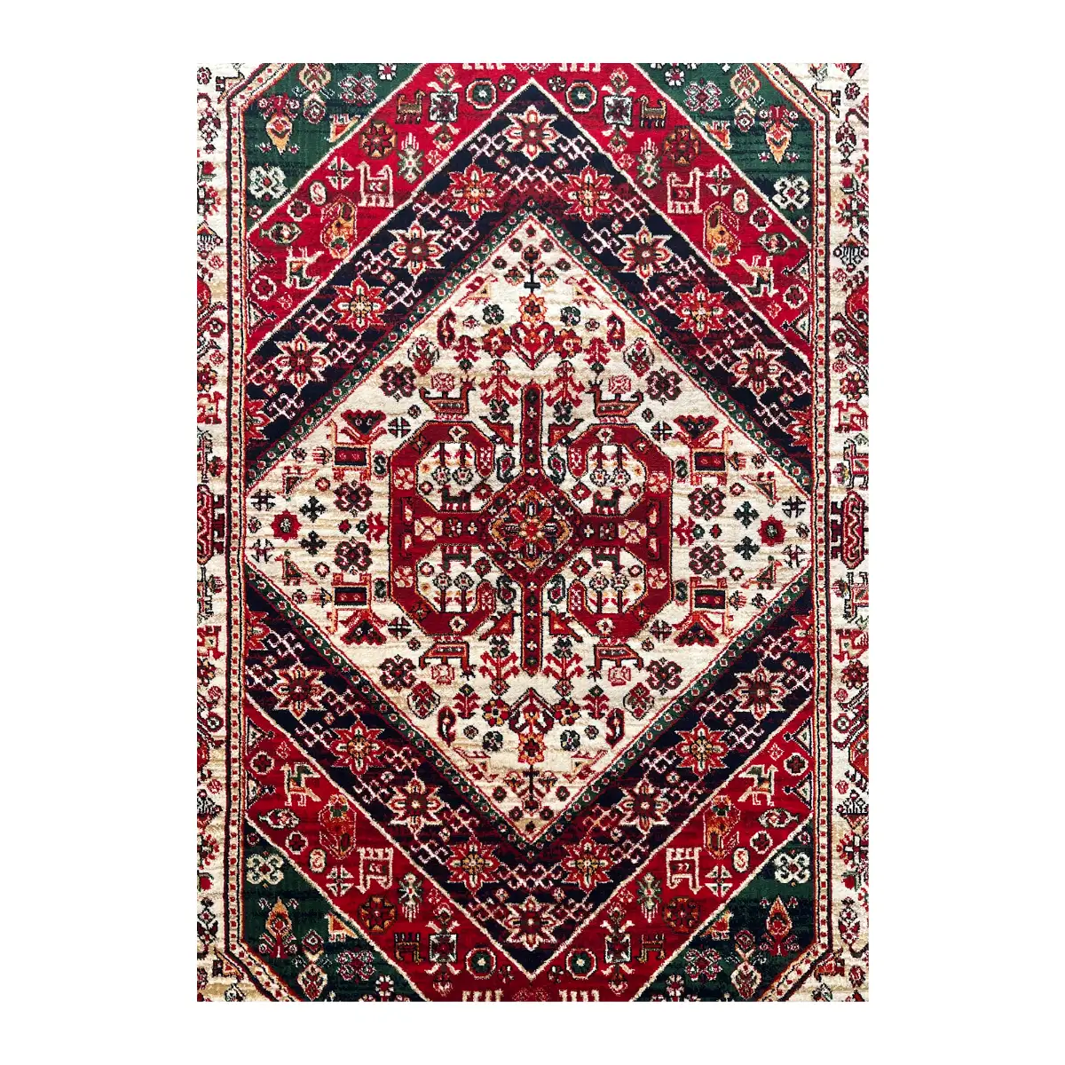 فرش نقش کهن هرمس بلوچی کد 6656، 500 شانه، رنگ گندمی – تصویر 3