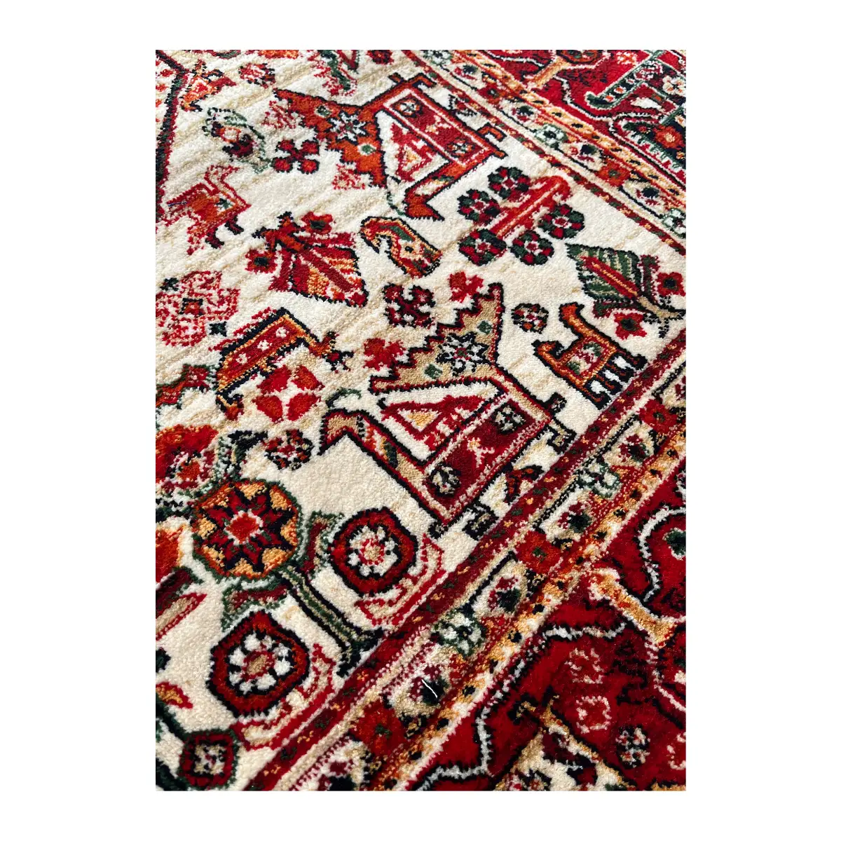 فرش نقش کهن هرمس بلوچی کد 6656، 500 شانه، رنگ گندمی – تصویر 4