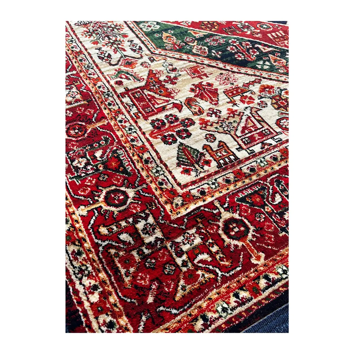 فرش نقش کهن هرمس بلوچی کد 6656، 500 شانه، رنگ گندمی – تصویر 6